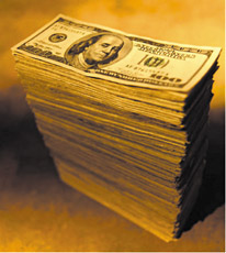 stack of 100 dollar bills